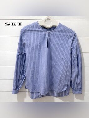 SET – Striped Cotton Blouse – Size US 8 / EU 38
